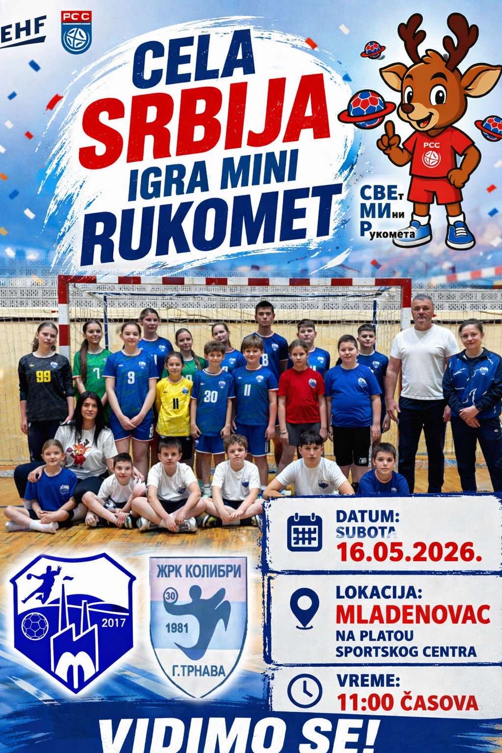 Manifestacija „Cela Srbija igra mini rukomet“ i u Mladenovcu